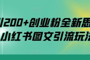 日引200+创业粉全新思路，小红书图文引流玩法【揭秘】