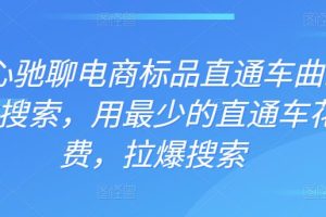 周心驰聊电商标品直通车曲线拉搜索，用最少的直通车花费，拉爆搜索