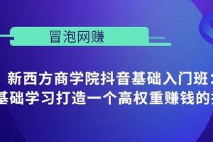 新西方商学院抖音基础入门班：小白0基础学习打造一个高权重赚钱的抖音号