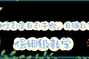 微信互推圈半自动引流方案，矩阵操作日引千人思路【详细视频教程】