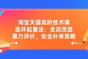（14469期）淘宝天猫高阶技术课：连环起量法：全店改造，暴力评价，安全补单策略
