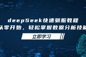 (14536期)deepSeek快速驯服教程,从零开始,轻松掌握数据分析技能