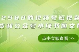 价值2980的视频号短视频橱窗带货和公众号小绿书图文带货