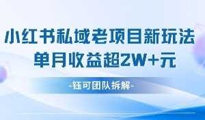 小红书私域项目新玩法，单月变现过W+