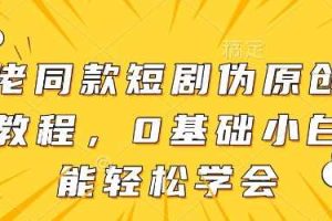 大佬同款短剧伪原创搬运方法，0基础小白也能轻松学会