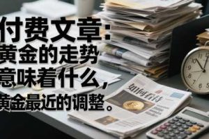 付费文章:黄金的走势意味着什么,如何看待黄金最近的调整