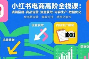 （15840期）小红书电商高阶全栈课：店铺搭建-商品运营-流量获取-内容生产-数据优化