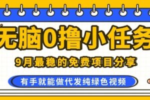0学费0风险，2025风口项目，无脑免费撸，代发纯绿色视频，一部手机人人可做【揭秘】