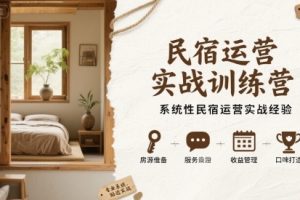 民宿运营实战训练营，系统性民宿运营实战经验