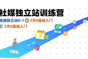 社媒独立站训练营，跑通独立站0-1，3天0基础入门