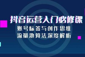 （15149期）抖音运营入门必修课，账号标签与创作思维，流量池算法深度解析