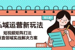 私域运营新玩法，短视频矩阵打法，垂直领域实战解决方案（更新6月）