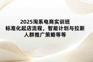 2025淘系电商实训班：标准化起店流程，智能计划与拉新，人群推广策略等等
