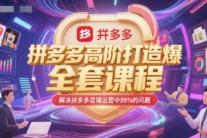 拼多多高阶打造爆款全套课程，解决拼多多店铺运营中99%的问题
