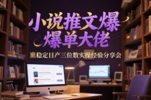 小说推文爆单大佬稳定日产三位数实操经验分享会