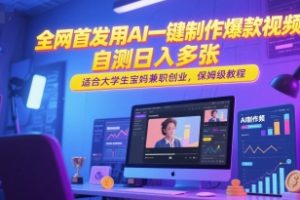全网首发用AI一键制作爆款视频，自测日入多张，适合大学生宝妈兼职创业，保姆级教程