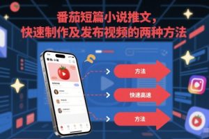 番茄短篇小说推文，快速制作及发布视频的两种方法