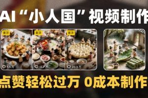 爆款1000W+播放微缩景观迷你小人国AI视频0成本制作全流程教学