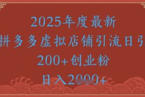 绝密引流秘籍，拼多多虚拟店铺引流，日引500+