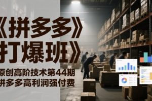《拼多多打爆班》原创高阶技术第44期，拼多多高利润强付费