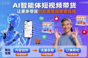 AI智能体短视频带货，让更多带货创业者更简单更直接