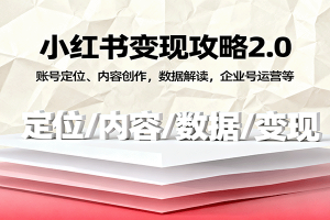 小红书变现攻略2.0：账号定位、内容创作，数据解读，企业号运营等