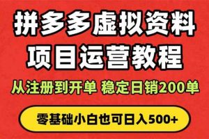 （16220期）拼多多开店运营课程： 蓝海变现玩法，轻松实现睡后收入 零基础小白也可…