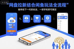 网盘拉新结合闲鱼玩法全流程，能传给下一代的玩法，一部手机即可搞定（附入口渠道以及实操教程）