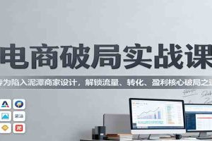 电商破局实战课：专为陷入泥潭商家设计，解锁流量、转化、盈利核心破局之道