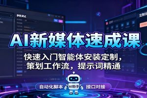 AI新媒体速成课：快速入门智能体安装定制，策划工作流，提示词精通