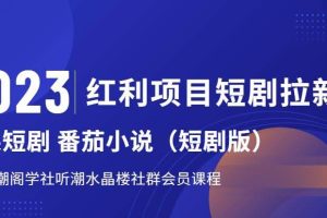 2023红利项目短剧拉新,听潮阁学社月入过万红果短剧番茄小说CPA拉新项目教程【揭秘】