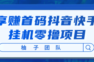 享赚首码抖音快手挂机零撸项目，每天零撸50-150+，开启懒人躺赚模式！