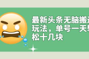 (2669期)最新头条无脑搬运玩法,单号一天轻松十几块【视频教程+搬运软件】