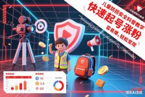 儿童防拐安全科普知识视频制作教学，快速起号涨粉，容易爆，轻松变现