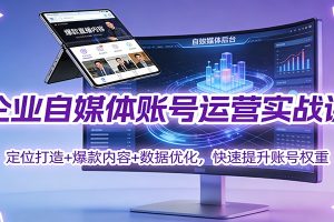 企业自媒体账号运营实战课:定位打造+ 爆款内容+数据优化,快速提升账号权重