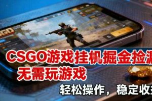 CSGO游戏挂G掘金捡漏,不需要玩游戏,操作简单,收益稳定【揭秘】