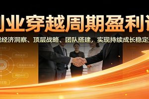 创业穿越周期盈利课：宏观经济洞察、顶层战略、团队搭建，实现持续成长稳定变现