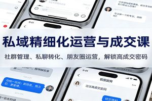 私域精细化运营与成交课：社群管理、私聊转化、朋友圈运营，解锁高成交密码