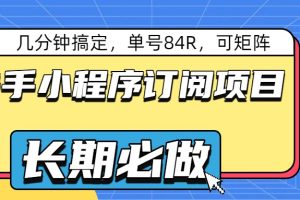 快手小程序订阅项目，几分钟搞定，单号84R，可矩阵