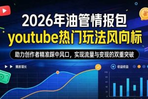 2026年油管情报包,youtube热门玩法风向标,助力创作者精准踩中风口,实现流量与变现的双重突破(更新)