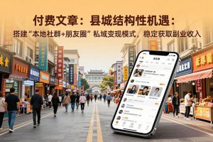 （17518期）付费文章：县城结构性机遇：搭建“本地社群+朋友圈”私域变现模式，稳定获取副业收入