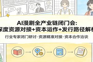AI漫剧全产业链闭门会：深度资源对接+资本运作+发行路径解析