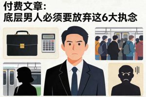 付费文章：底层男人必须要放弃这6大执念
