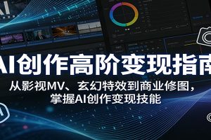 AI创作高阶变现指南：从影视MV、玄幻特效到商业修图，掌握AI创作变现技能