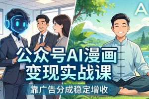 （17921期）公众号AI漫画变现实战课：星座/职场/养生多赛道+智能体发文，靠广告分成稳定增收