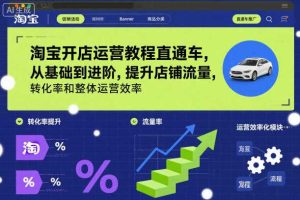 淘宝开店运营教程直通车，从基础到进阶，提升店铺流量，转化率和整体运营效率（更新26年4月10日）