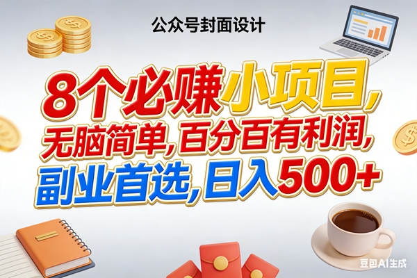 （17984期）8个必赚钱小项目，百分百有利润，无脑简单，副业首选，日入500+