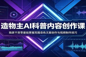 AI科普内容创作课：独家干货零基础掌握克隆音色文案创作与视频制作技巧