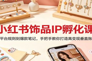 小红书饰品IP孵化课：从平台规则到爆款笔记，手把手教你打造高变现垂直账号