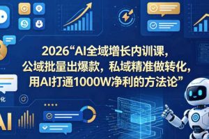 2026AI全域增长内训课，公域批量出爆款，私域精准做转化，用AI打通1000W净利的方法论（更新）